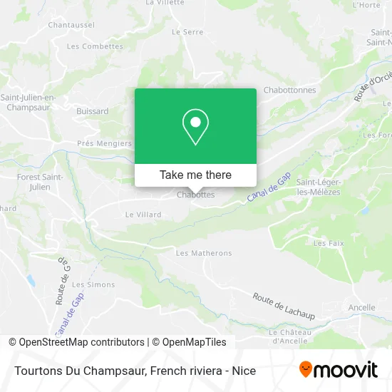 Tourtons Du Champsaur map