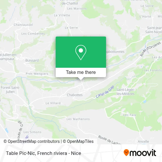 Table Pic-Nic map