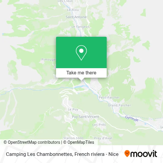 Camping Les Chambonnettes map