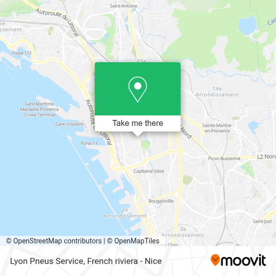 Lyon Pneus Service map