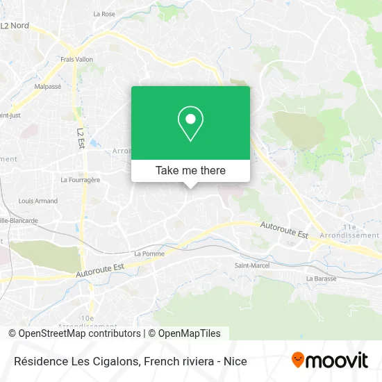 Résidence Les Cigalons map