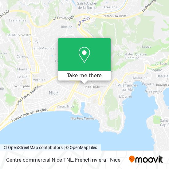 Centre commercial Nice TNL map