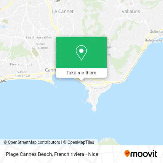 Plage Cannes Beach map