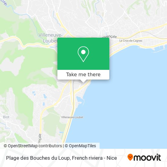 Mapa Plage des Bouches du Loup