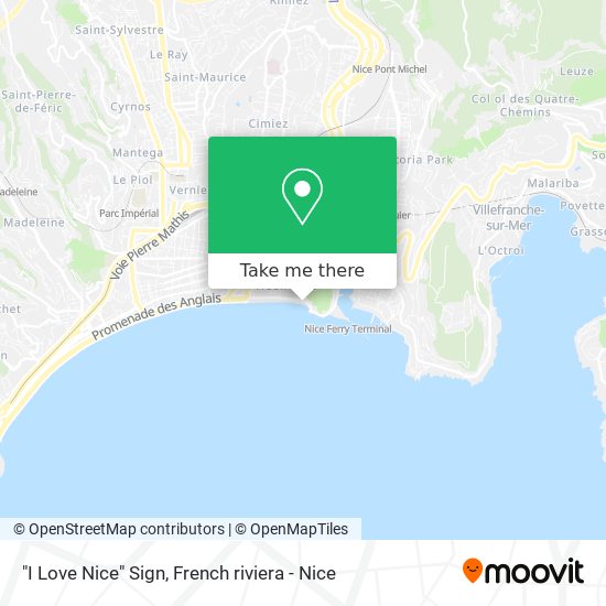 Mapa "I Love Nice" Sign