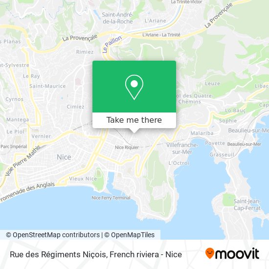 Mapa Rue des Régiments Niçois