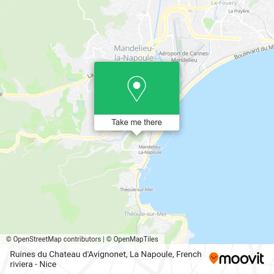 Ruines du Chateau d'Avignonet, La Napoule map