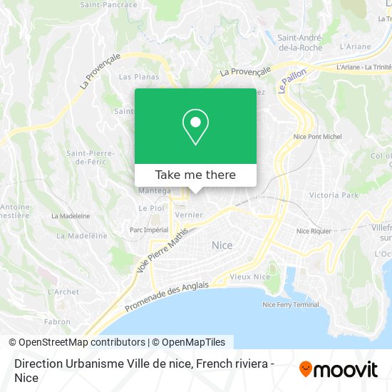 Mapa Direction Urbanisme Ville de nice