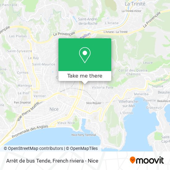 Arrêt de bus Tende map