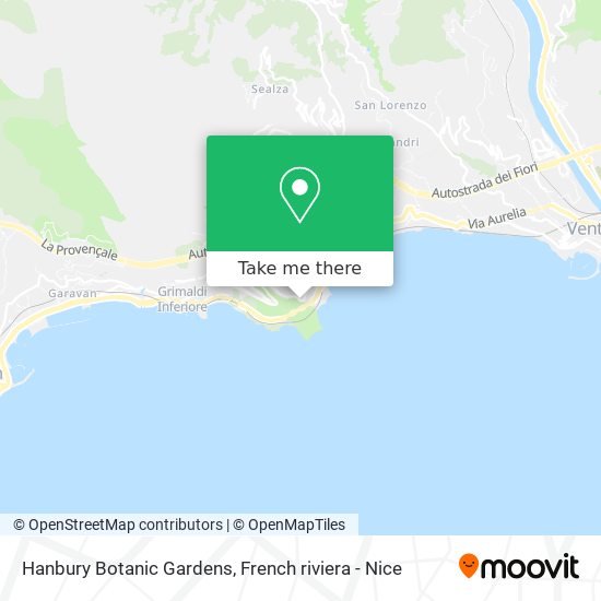 Hanbury Botanic Gardens map