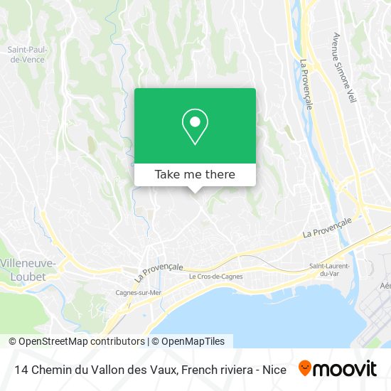 Mapa 14 Chemin du Vallon des Vaux