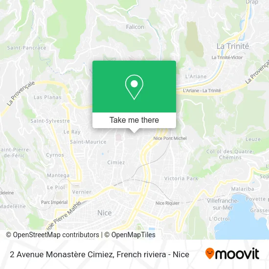 2 Avenue Monastère Cimiez map