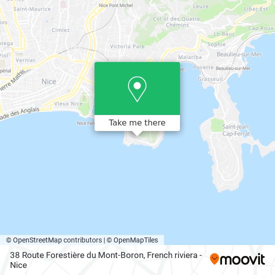 Mapa 38 Route Forestière du Mont-Boron