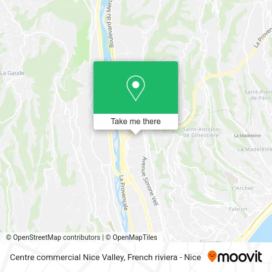Centre commercial Nice Valley map