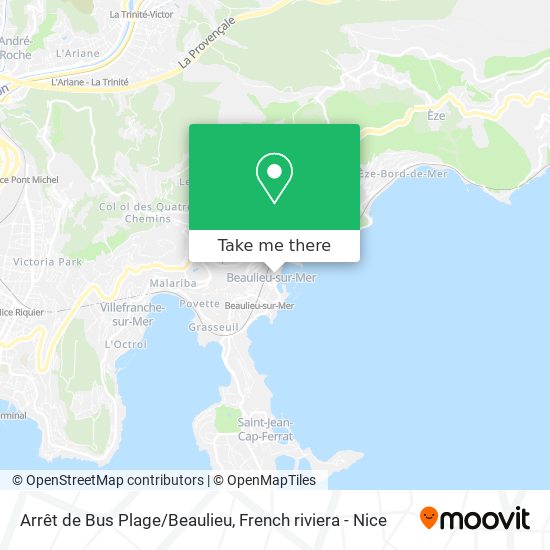 Mapa Arrêt de Bus Plage/Beaulieu