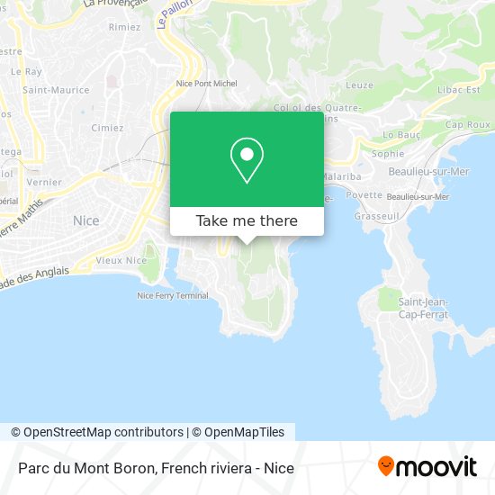 Parc du Mont Boron map