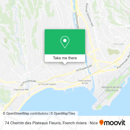 74 Chemin des Plateaux Fleuris map