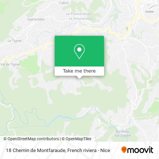 Mapa 18 Chemin de Montfaraude