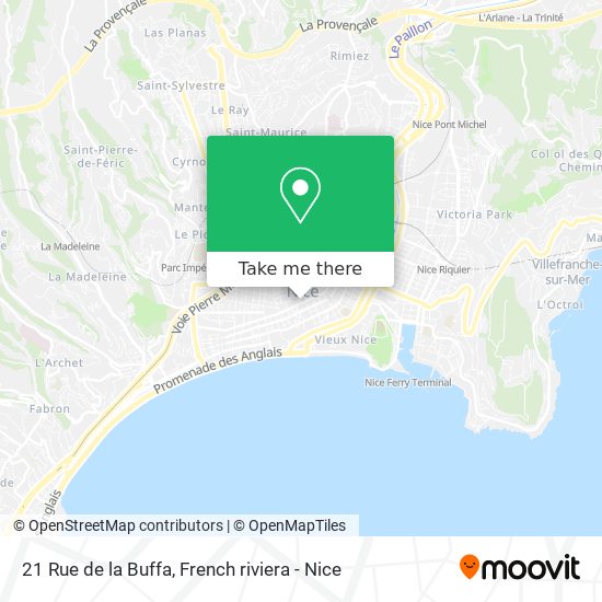 Mapa 21 Rue de la Buffa