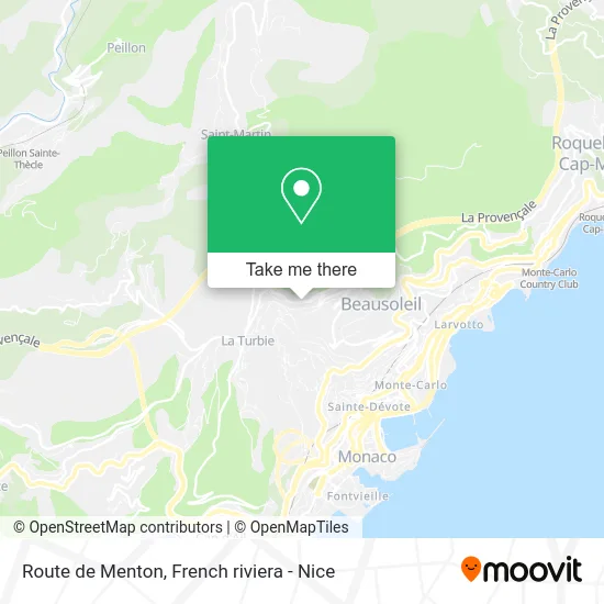 Route de Menton map