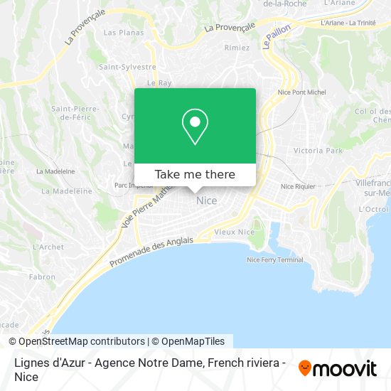 Lignes d'Azur - Agence Notre Dame map