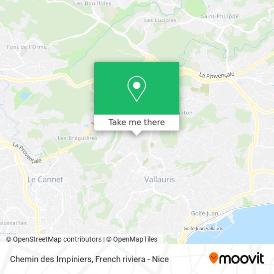 Chemin des Impiniers map