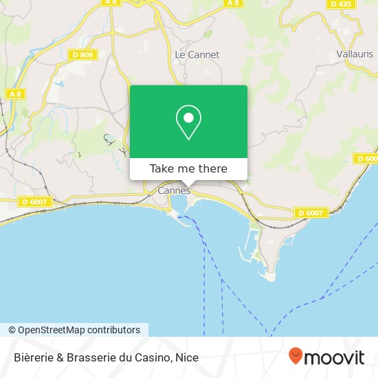 Mapa Bièrerie & Brasserie du Casino, Rue Bivouac Napoléon 06400 Cannes