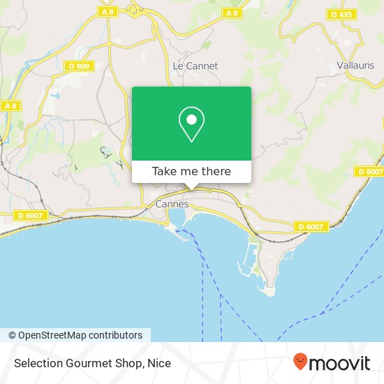 Mapa Selection Gourmet Shop, 5 Place de la Gare 06400 Cannes