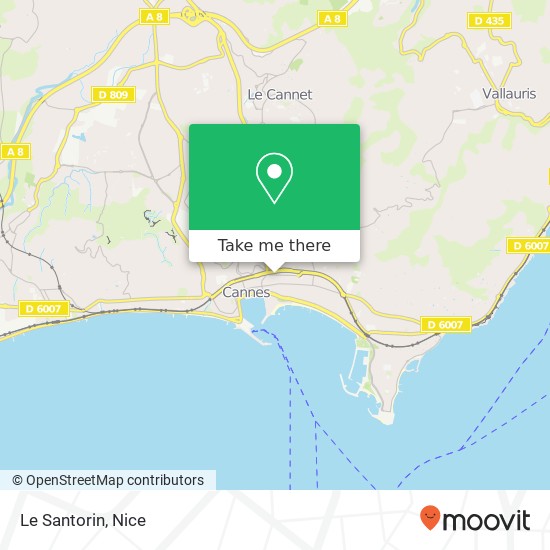 Mapa Le Santorin, 5 Place de la Gare 06400 Cannes