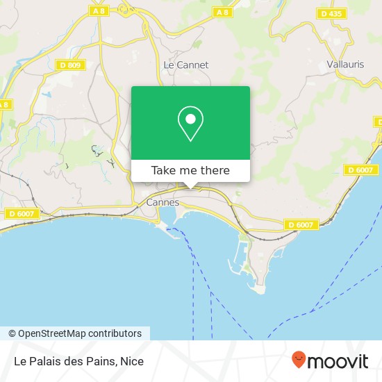 Mapa Le Palais des Pains, 16 Rue Jean Jaurès 06400 Cannes