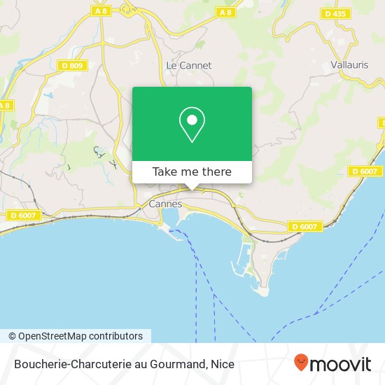 Mapa Boucherie-Charcuterie au Gourmand, 10 Rue Jean Jaurès 06400 Cannes