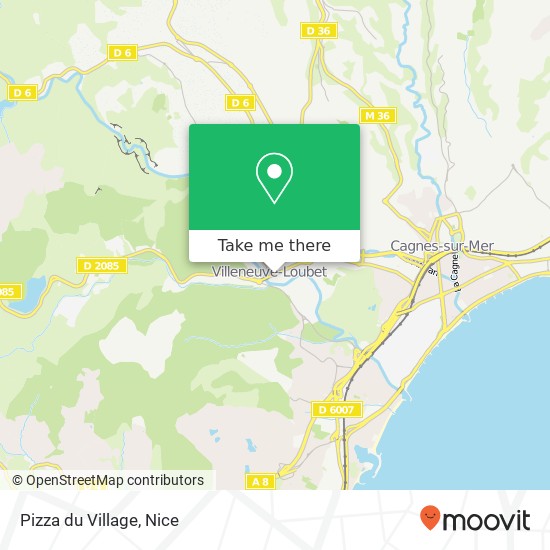Mapa Pizza du Village, 10 Avenue de la Libération 06270 Villeneuve-Loubet