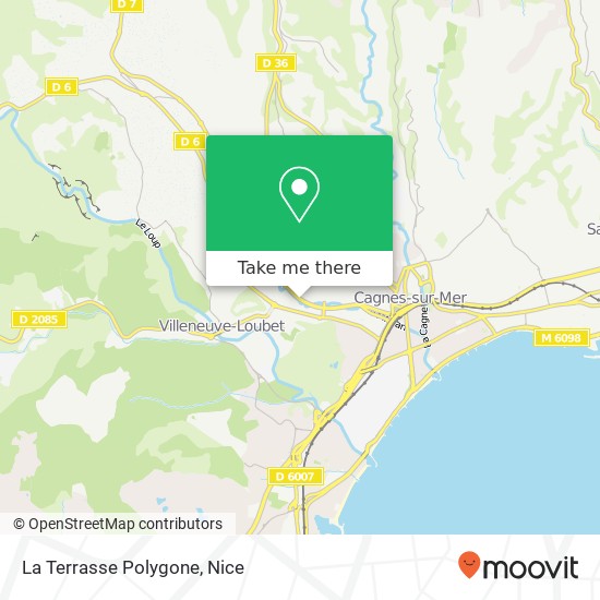 Mapa La Terrasse Polygone, Avenue des Alpes 06800 Cagnes-sur-Mer