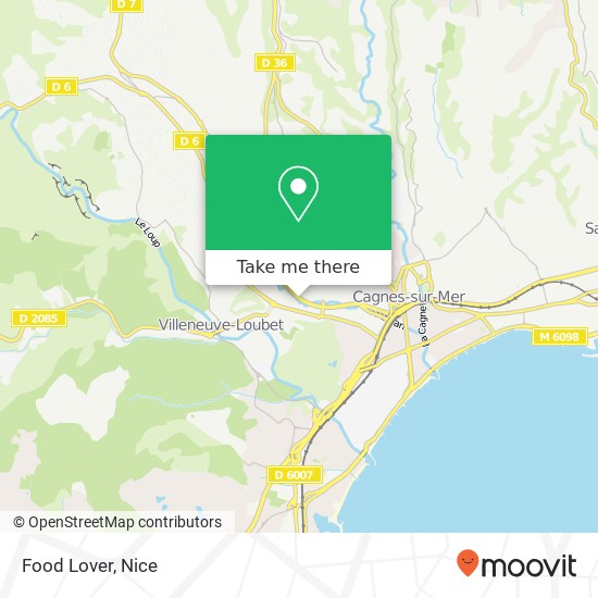 Mapa Food Lover, Avenue des Alpes 06800 Cagnes-sur-Mer