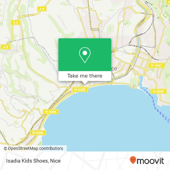 Mapa Isadia Kids Shoes, 109 Rue de France 06000 Nice