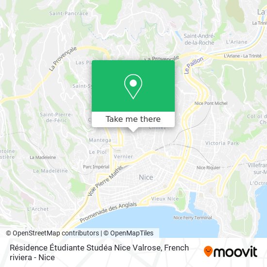 Résidence Étudiante Studéa Nice Valrose map