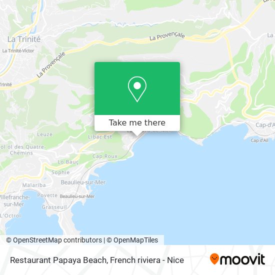 Restaurant Papaya Beach map