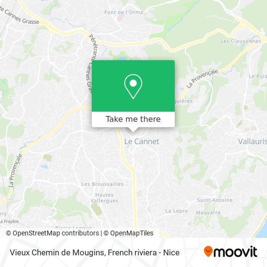 Mapa Vieux Chemin de Mougins