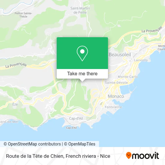 Route de la Tête de Chien map