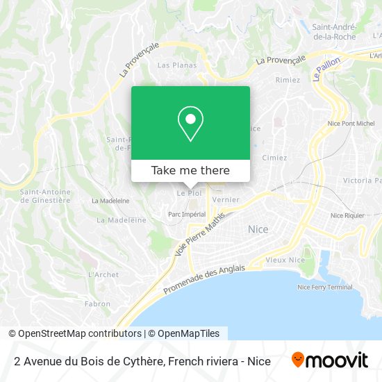 Mapa 2 Avenue du Bois de Cythère