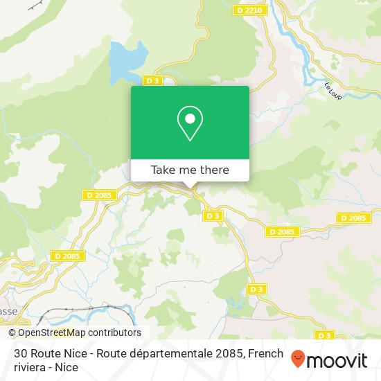 30 Route Nice - Route départementale 2085 map