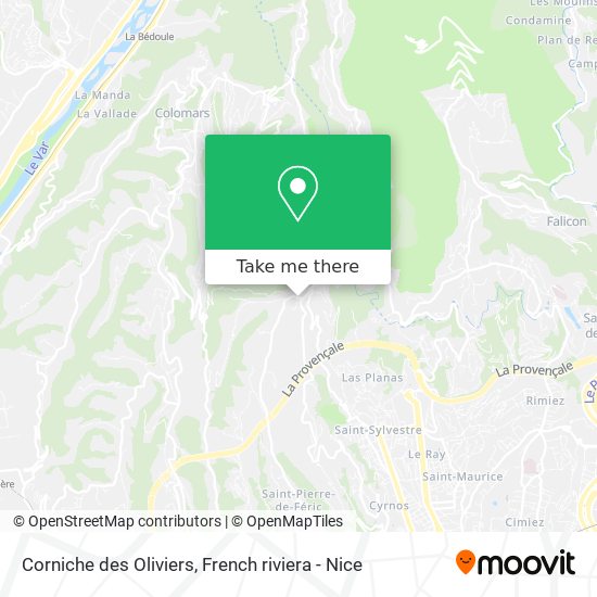 Corniche des Oliviers map