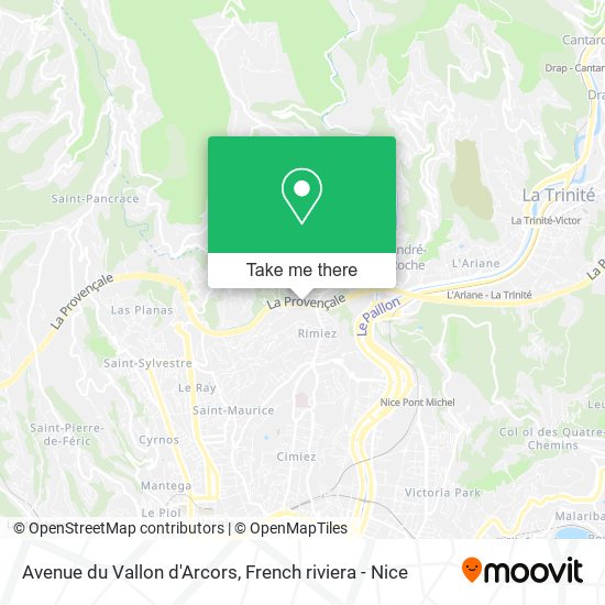 Mapa Avenue du Vallon d'Arcors