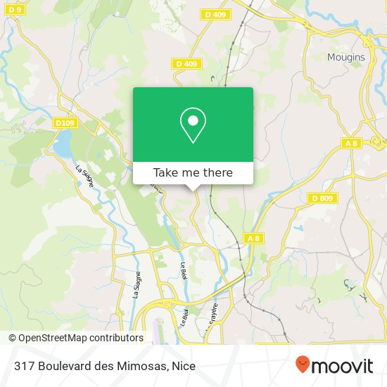 Mapa 317 Boulevard des Mimosas