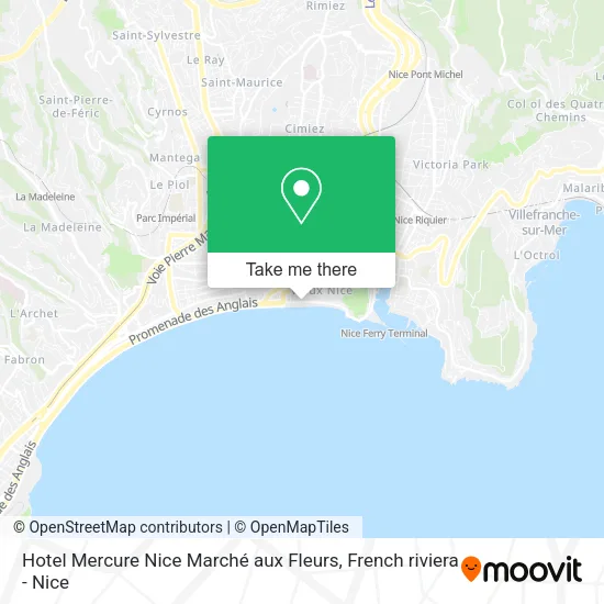 Hotel Mercure Nice Marché aux Fleurs map