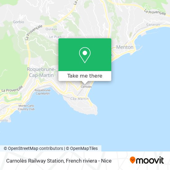 Mapa Carnolès Railway Station