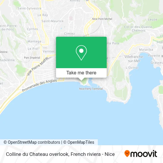 Colline du Chateau overlook map