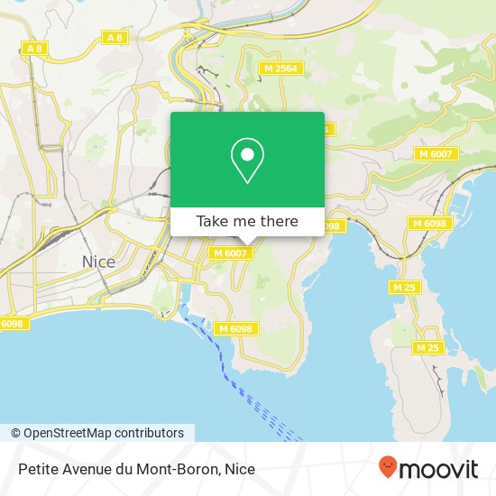 Mapa Petite Avenue du Mont-Boron