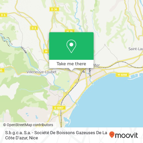 S.b.g.c.a. S.a. - Société De Boissons Gazeuses De La Côte D'azur map