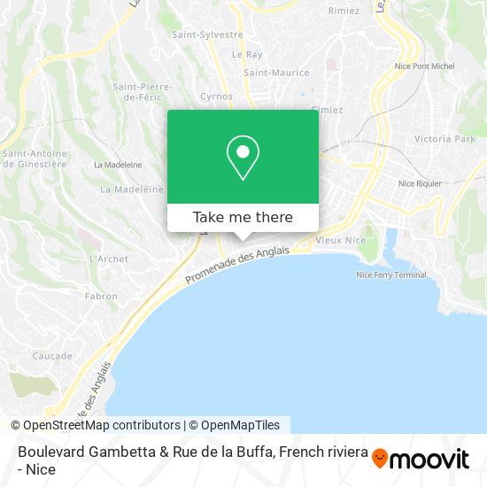 Mapa Boulevard Gambetta & Rue de la Buffa